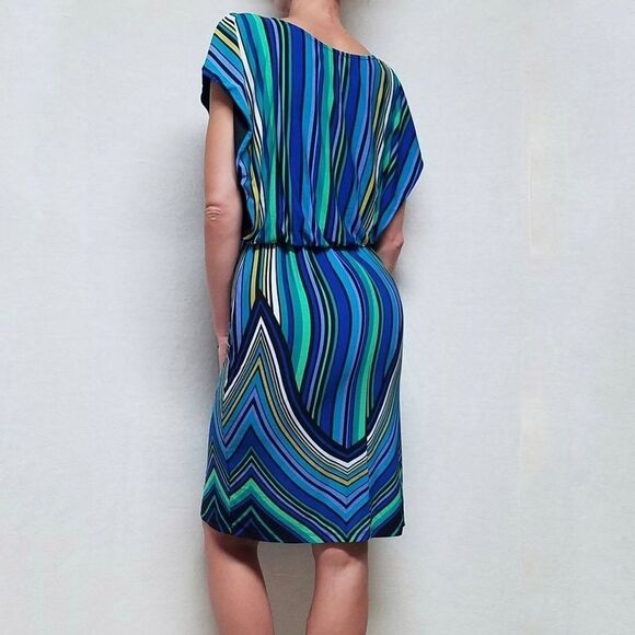 VINTAGE 90s Olivia Matthews Psychedelic Dress - Picture 4 of 16